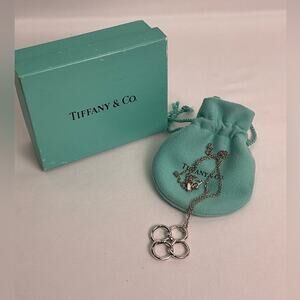 Tiffany & Co. Elsa Peretti Quadrfoglio Silver Clover Pendant Necklace 925
